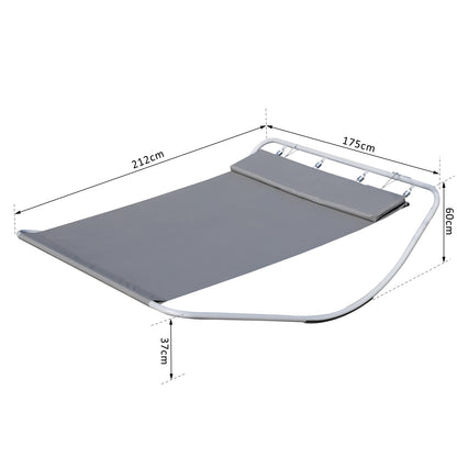 Outsunny Outdoor Double Rocking Bed Hammock-Grey