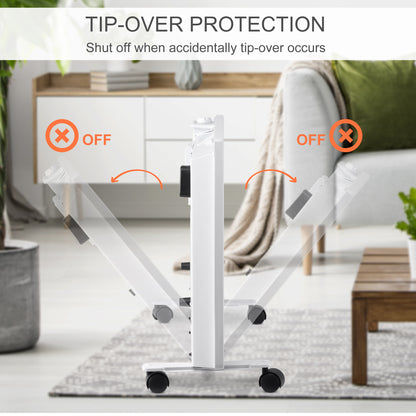 Convector Radiator Heater Freestanding or Wall-mounted Portable Electric Heating with 2 Heat Settings, Adjustable Thermostat