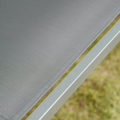 Outsunny 3 Seater Bench Steel Outdoor Patio Porch Swing Chair with Adjustable Canopy - Dark Grey