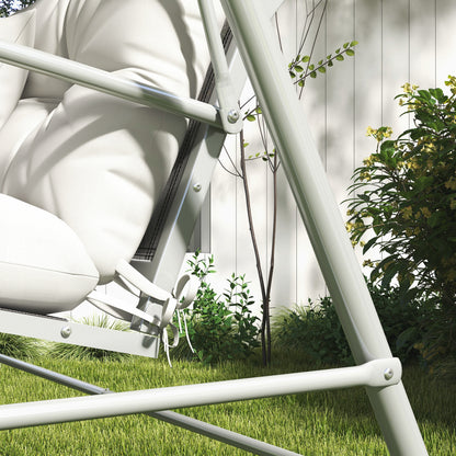 Outsunny 4-Piece Back and Seat Cushion Replacement with 2 Pillows, Patio Chair Cushions Set with Ties, White