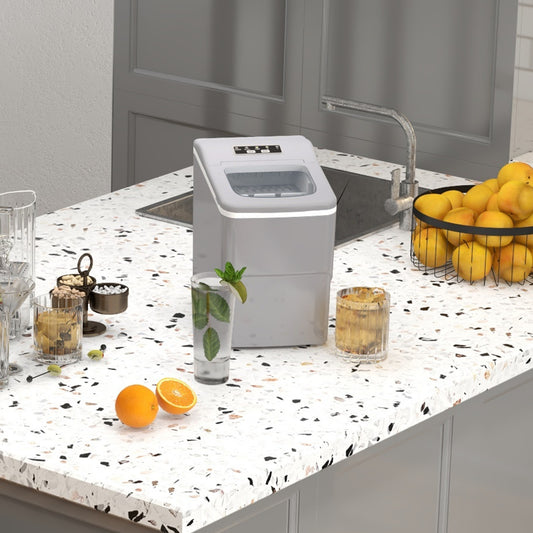 Portable Bullet Ice Cube Maker Machine Countertop, Automatic Cleaning, Visible Window Scoop And Basket For Kitchen - Silver