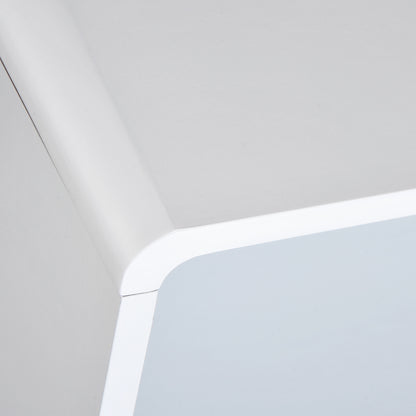 Scandinavian Retro Style Bedside Table, 40Lx38Wx58H cm-White/Grey/Natural Wood Colour