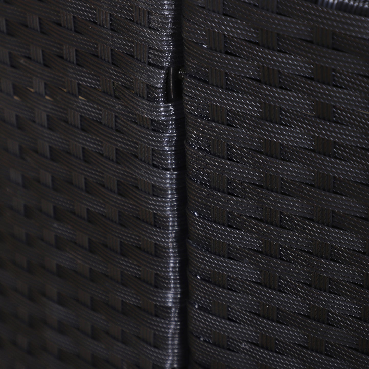 Outsunny 6-Seater Rattan Garden Furniture Cushioned Wicker Round Sofa Bed with Coffee Table  Patio Conversation Furniture Set - Black