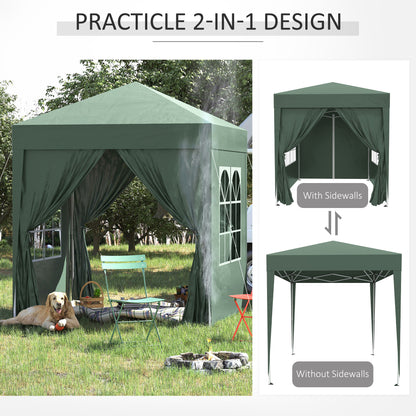Pop Up Gazebo Canopy, size (2 x 2m)-Green