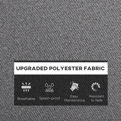 Outsunny 1-Piece Back and Seat Cushion Pillow Replacement, Patio Chair Cushion Set for Indoor Outdoor, Charcoal Grey