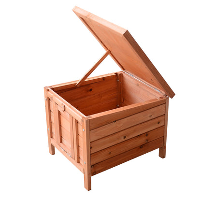 PawHut 20" Wooden Rabbit Hutch-Fir Wood