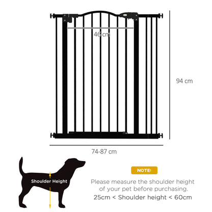 PawHut Metal Pet Baby Safety Dog  Gate Folding Fence, Black