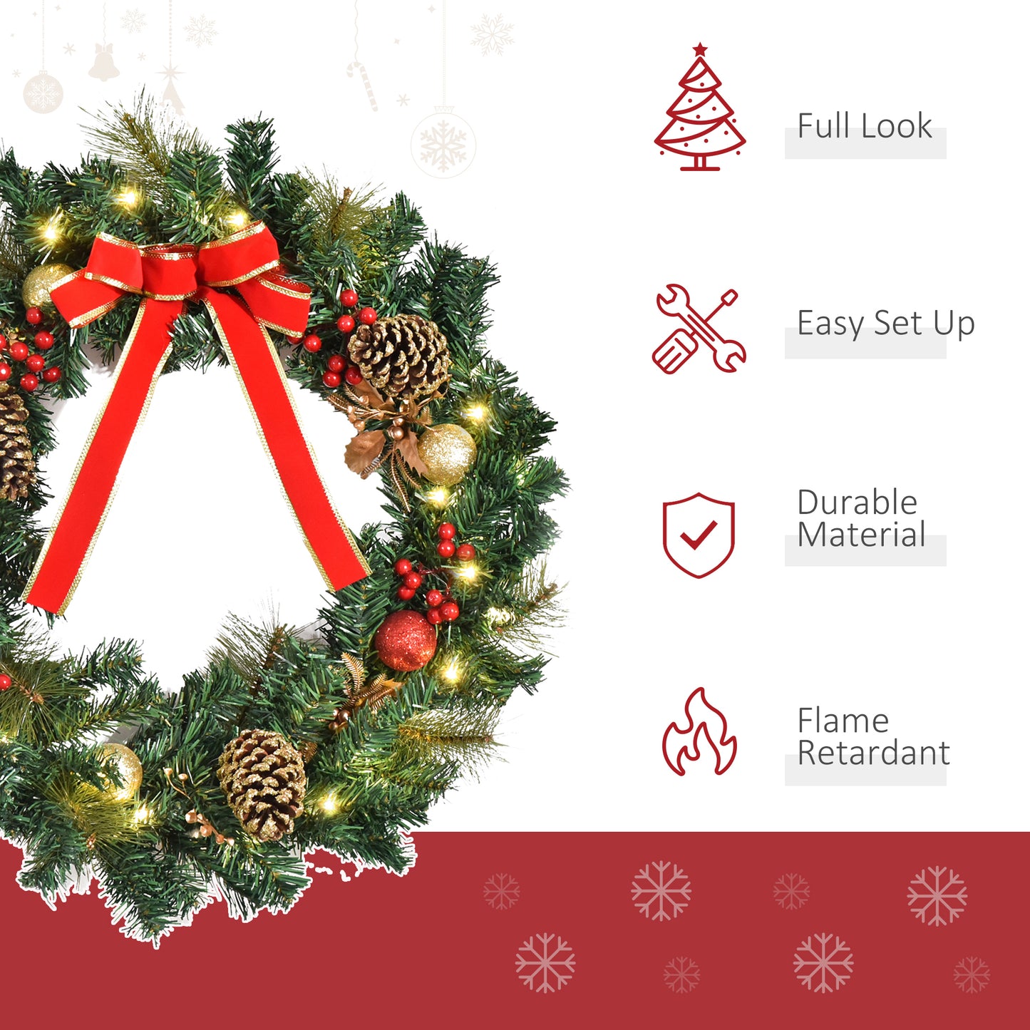 Christmas Door Wreath, 60 cm Diameter