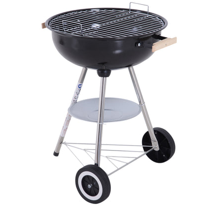 Outsunny BBQ Grill Charcoal Grill Portable Charcoal BBQ Round Kettle Grill Outdoor Heat Control Party Patio Barbecue