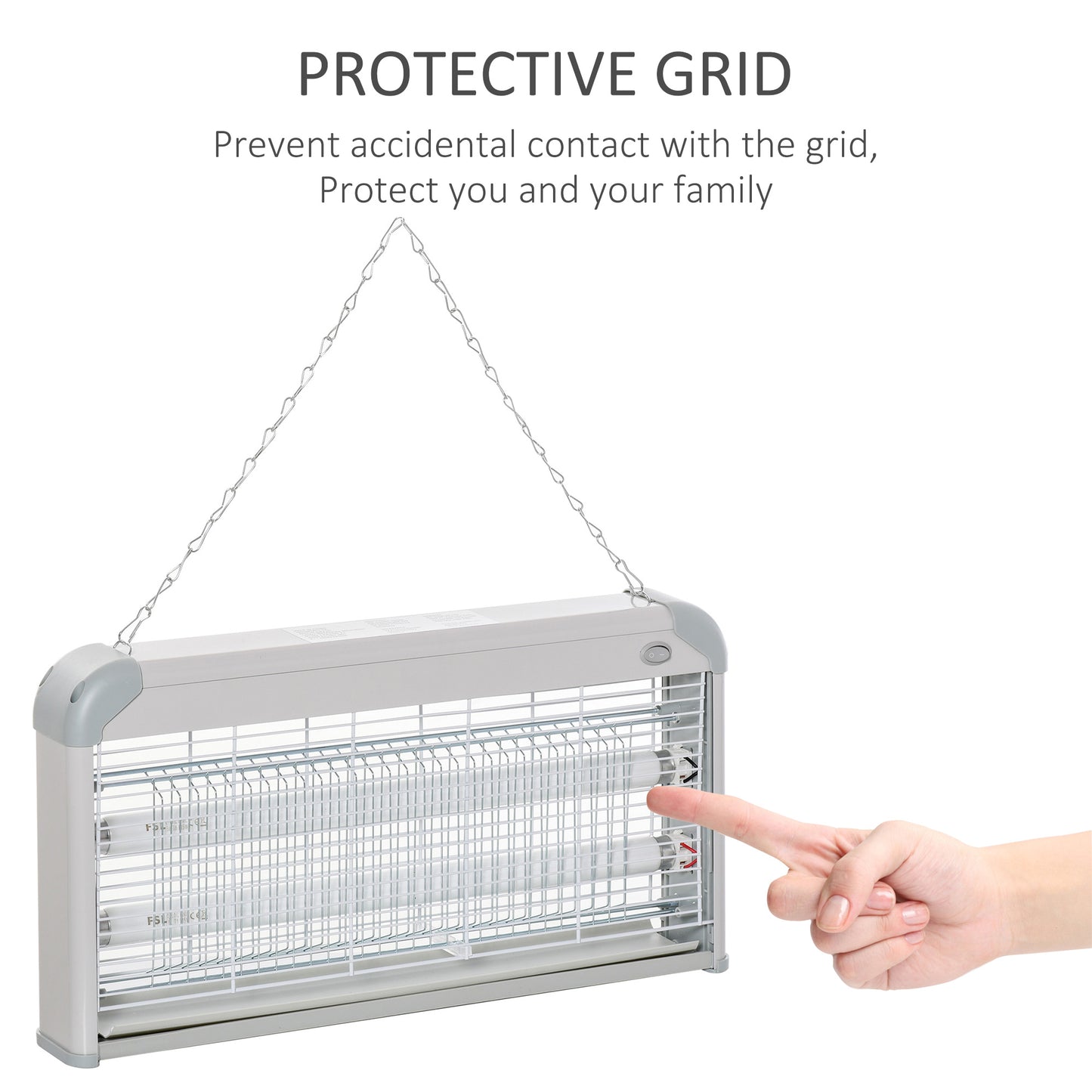 Outsunny Free Standing Wall Hanging 30W Electric Fly Mosquito Killer 60m2  Coverage Electric Fly Zapper, Bug Zapper, Insect Killer