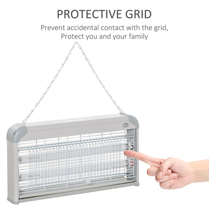 Outsunny Free Standing Wall Hanging 30W Electric Fly Mosquito Killer 60m2  Coverage Electric Fly Zapper, Bug Zapper, Insect Killer