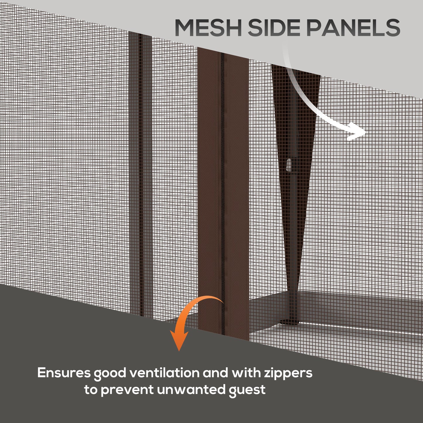 Outsunny 3 x 3(m) Pop Up Gazebo With Mosquito Netting 1 Person Easy Up Marquee Party Tent 1-Button Push Double Roof Instant Shelter - Khaki