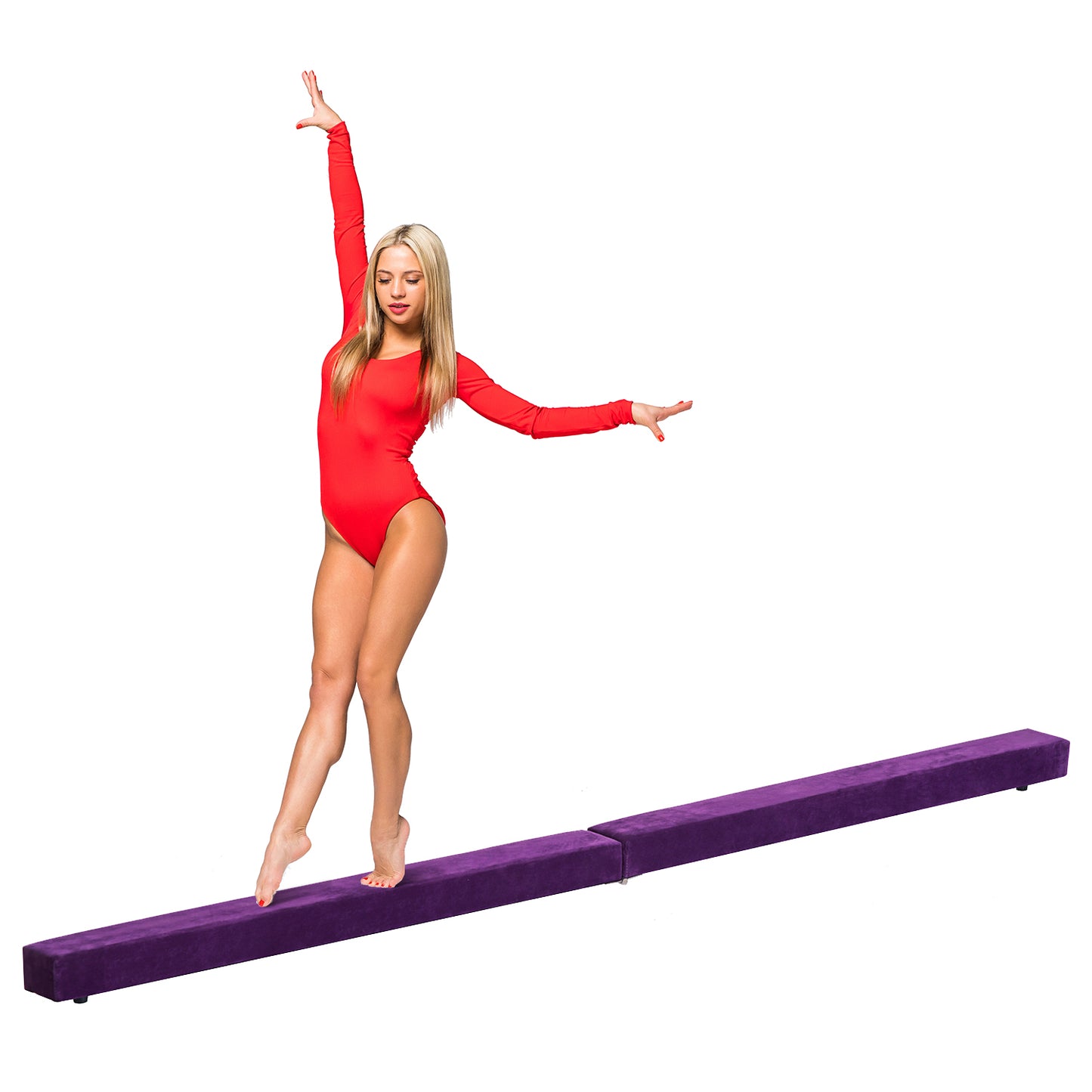 Gymnastics Balance Beam Fitness Trainer, 2.1 m-Purple