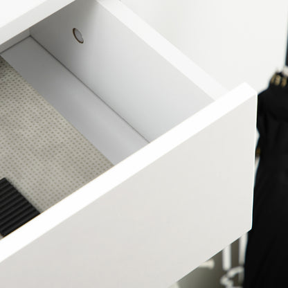 Modern Shoe Cabinet with 2 Flip Doors, Drawer and Adjustable Shelf, Hallway Shoe Cupboard Storage Organizer for 12 Pairs of Shoes, White