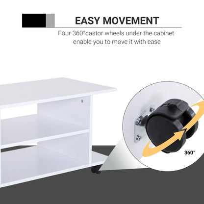 TV Stand With Shelves -White