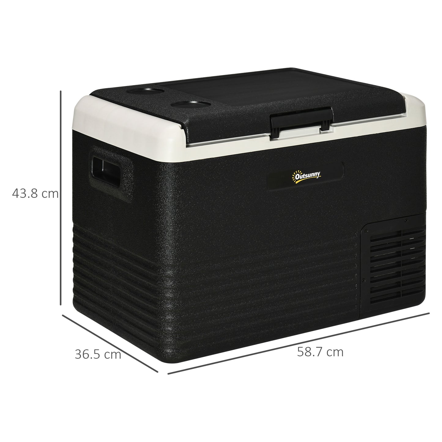 Outsunny 40L Car Refrigerator, Portable Compressor Car Fridge Freezer, Electric Cooler Box with 12/24V DC and 110-240V AC, Down to -20℃