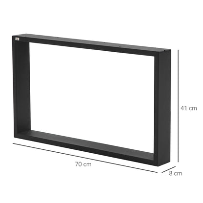 Metal Table Legs Set of 2, Square DIY Furniture Table Legs with Screws and Floor Protectors, Industrial Coffee Table Legs for DIY Chair, Black