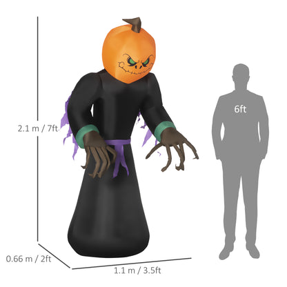 Inflatable 2.1m Pumpkin Man, With LED lights
