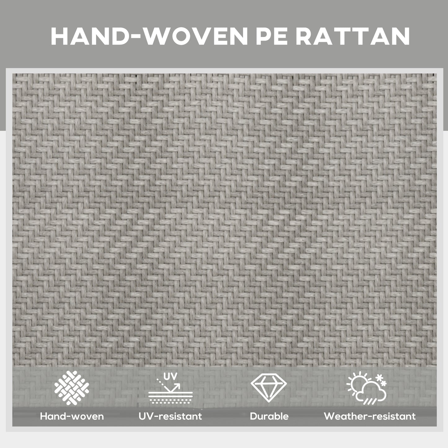 Outsunny Foldable Rattan Sun Lounger with 5-Level Adjust Backrest, Recliner Chair, Mixed Grey