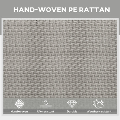 Outsunny Foldable Rattan Sun Lounger with 5-Level Adjust Backrest, Recliner Chair, Mixed Grey