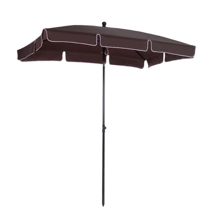 Outsunny Aluminium Umbrella Parasol Sun Screen Shade - Brown