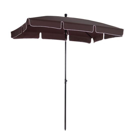 Outsunny Aluminium Umbrella Parasol Sun Screen Shade - Brown