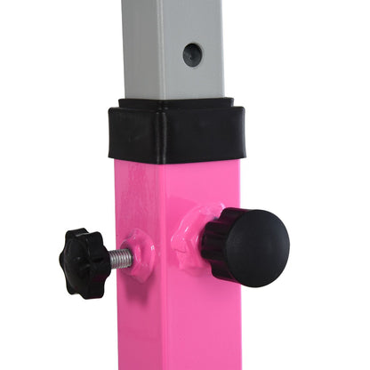 Steel Frame Adjustable Horizonal Gymnastics Bar for Kids Pink