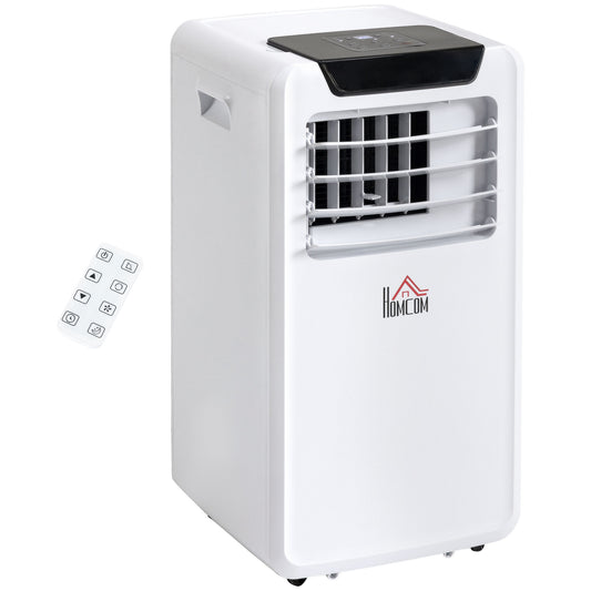 Mobile Portable Air Conditioner Cooling Dehumidifying Ventilating Ac Unit w/ Remote Controller, LED Display, Timer, White 10000 BTU