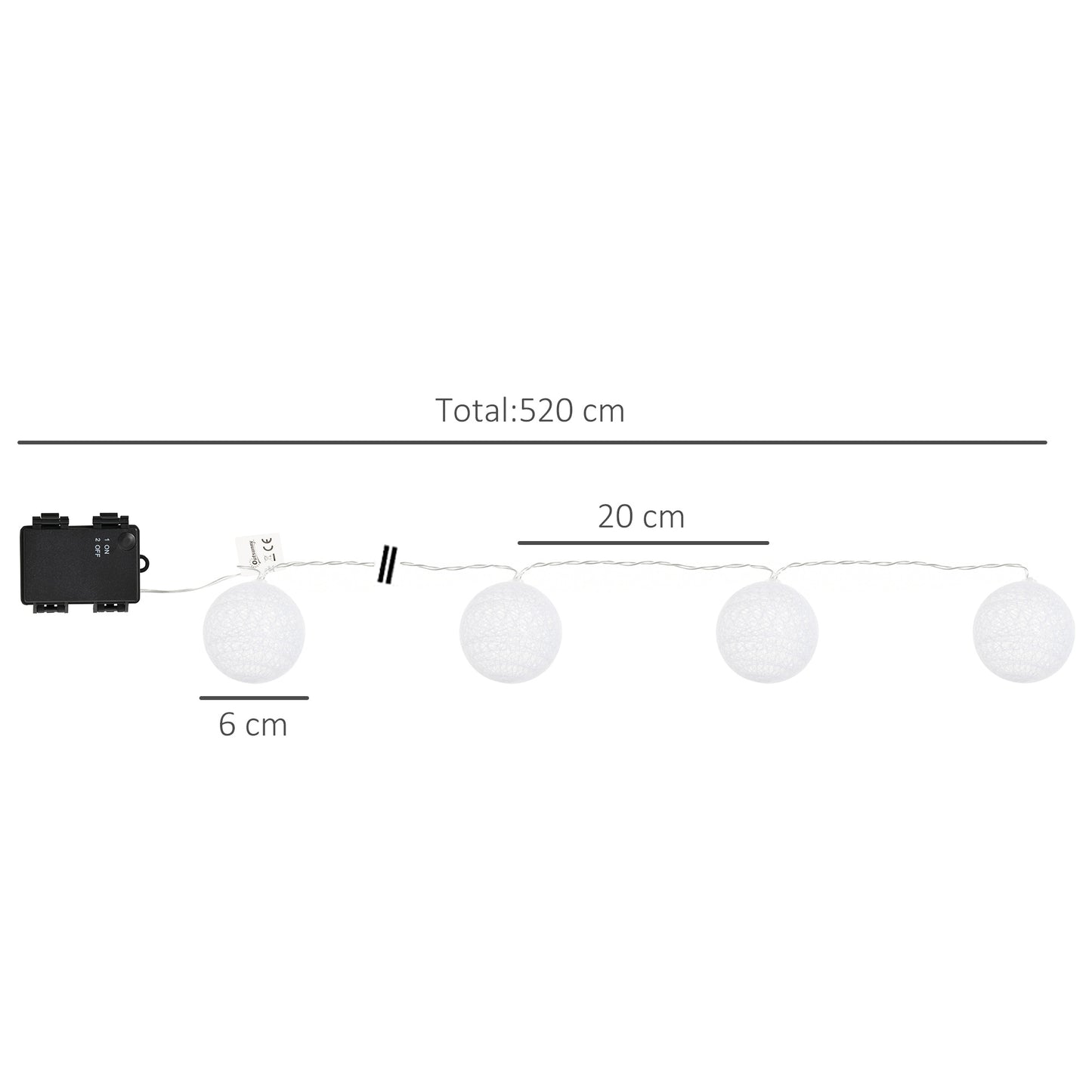 Outsunny 4-Pack Garden String Lights, Total 70ft 80 LED Globe Lights, Hanging Festoon Lights for Outdoor/Indoor, Party, Festival Docor