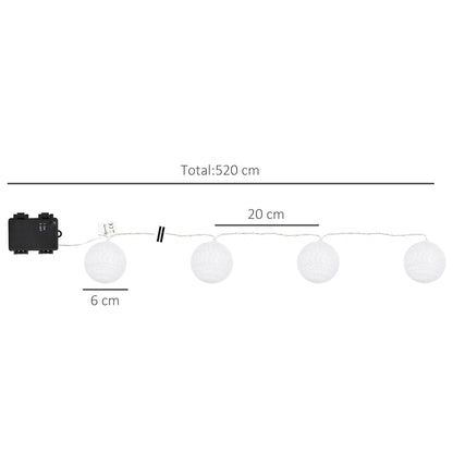 Outsunny 4-Pack Garden String Lights, Total 70ft 80 LED Globe Lights, Hanging Festoon Lights for Outdoor/Indoor, Party, Festival Docor