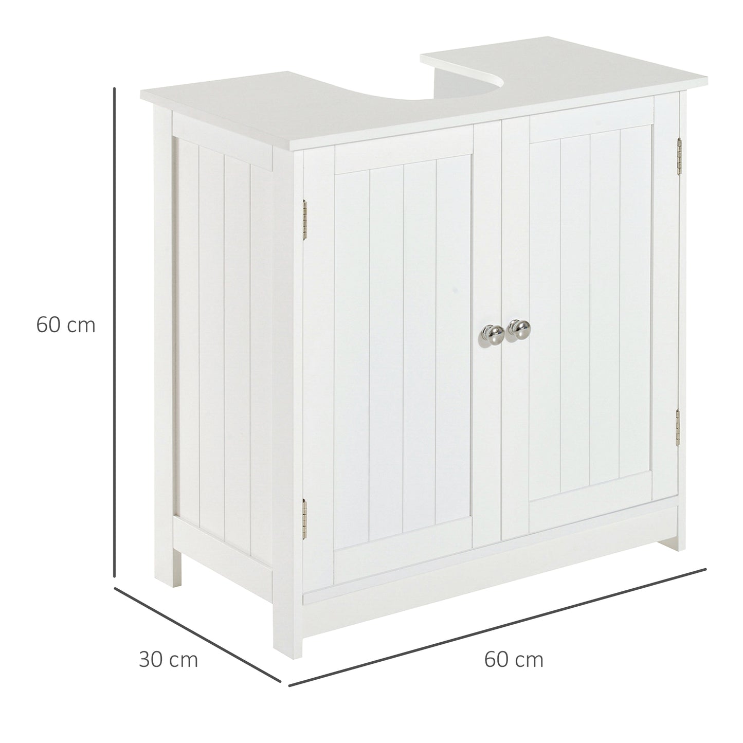 Under Sink Bathroom Storage Organiser Cabinet 2 Layers Vanity Unit Wooden - White