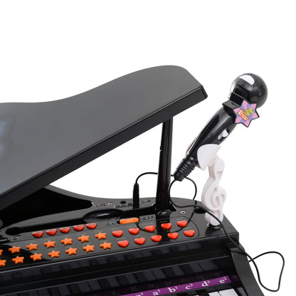 Mini Electronic Piano With Stool Black