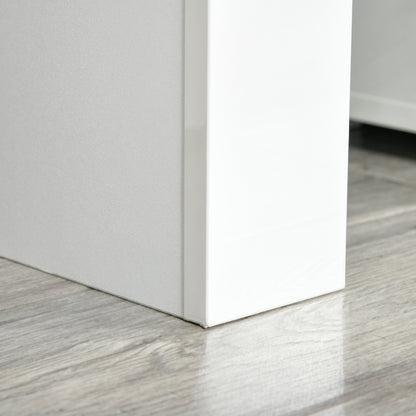 High Gloss TV Stand Cabinet with LED RGB Lights and Remote Control for 43"/50"/55" TV Media TV Console Table with Storage Drawer and Shelf