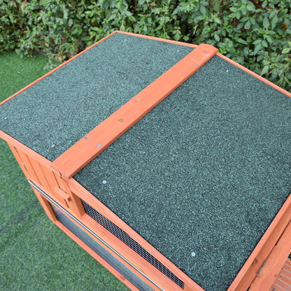 Pawhut 2 Floor Wooden Rabbit Hutch Bunny Cage House Chicken Coop Outdoor Garden Backyard 158 x 58 x 68 cm