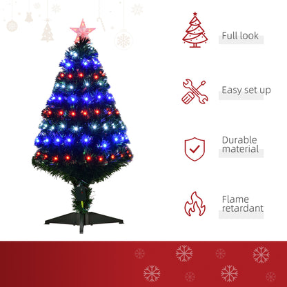 3ft 90cm Fibre Optic Xmas Tree Artificial Christmas Tree