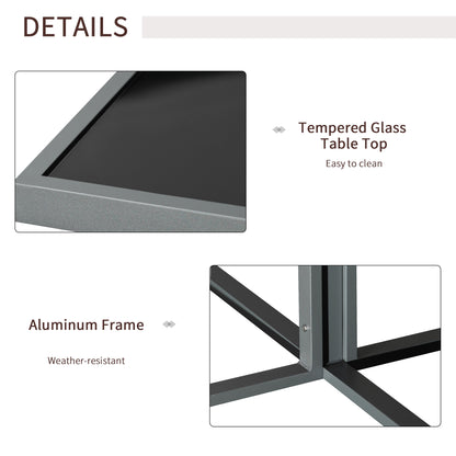 Outsunny 9 Piece Patio Dining Sets 4 Chairs 4 Ottoman Cushioned Seating and Back