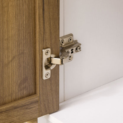 Farmhouse Storage Cabinet, Sideboard Storage Cupboard with Double Doors and Shelves, Dark Grey