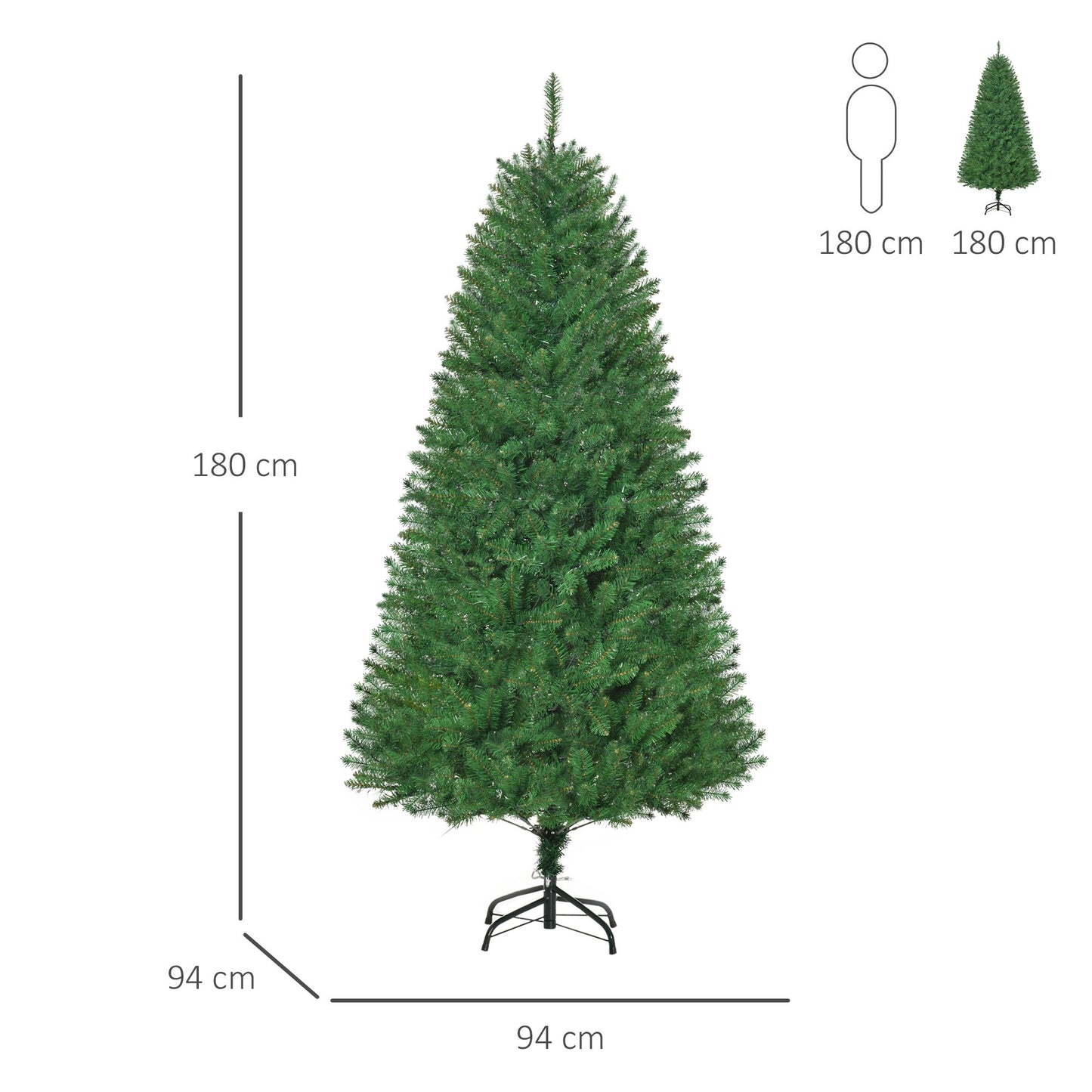 6ft Prelit Christmas Tree Artificial Tree Warm White LED Light Holiday Home Decoration, Green