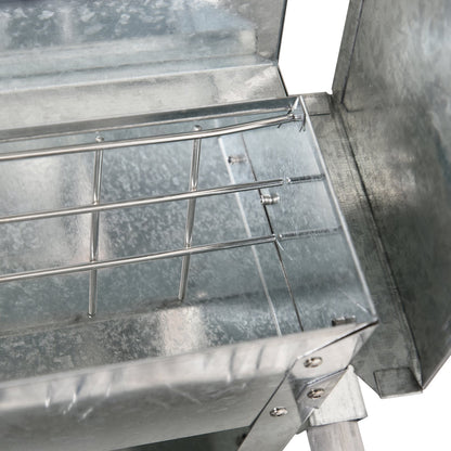 PawHut 11.5kg Capacity Automatic Chicken Poultry Feeder with a Galvanized Steel and Aluminium Build, Weatherproof Design - PawHut