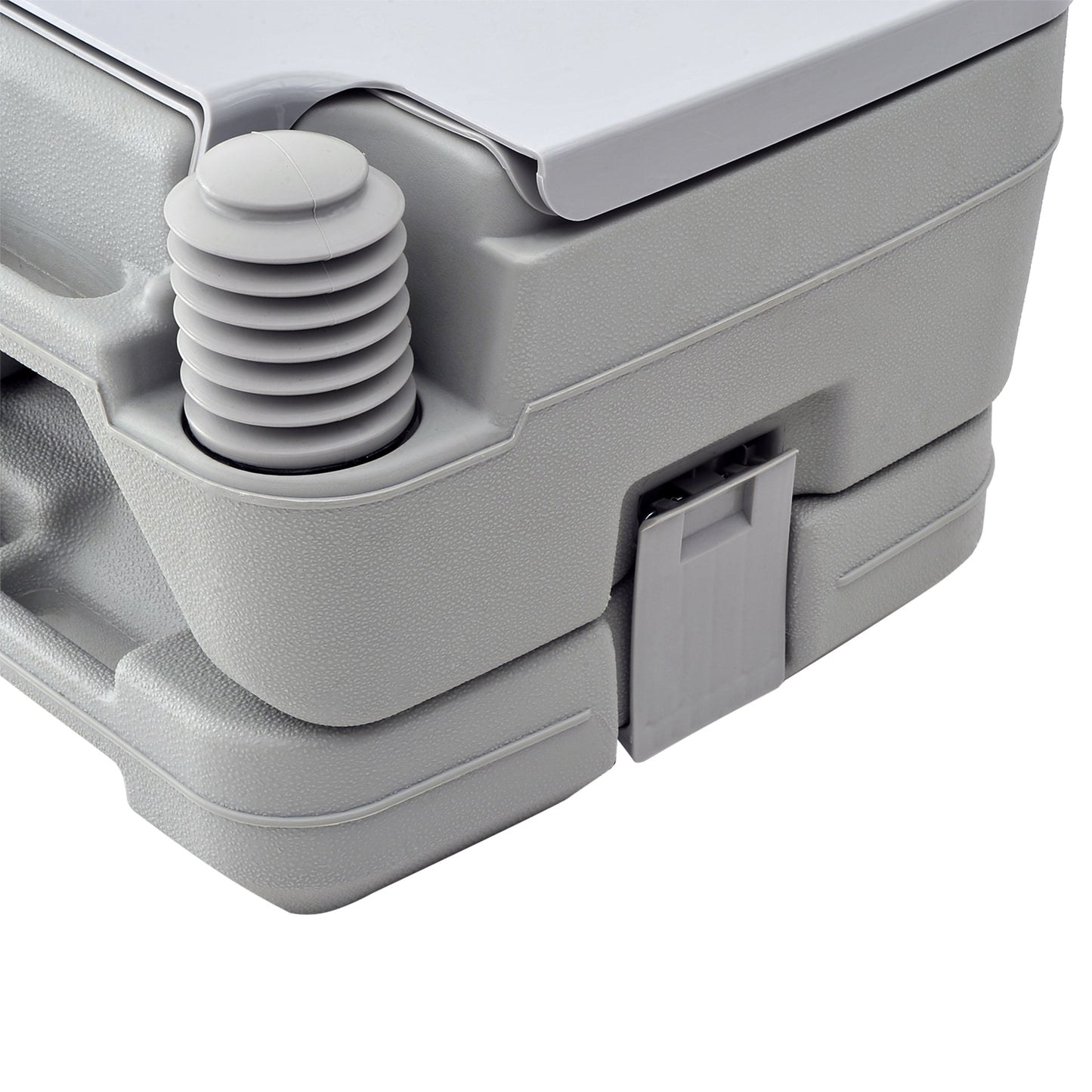 Portable Travel Toilet Outdoor Camping Picnic with 2 Detachable Tanks & Push-button Operation, Grey 10L