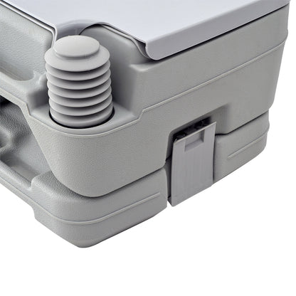 Portable Travel Toilet Outdoor Camping Picnic with 2 Detachable Tanks & Push-button Operation, Grey 10L