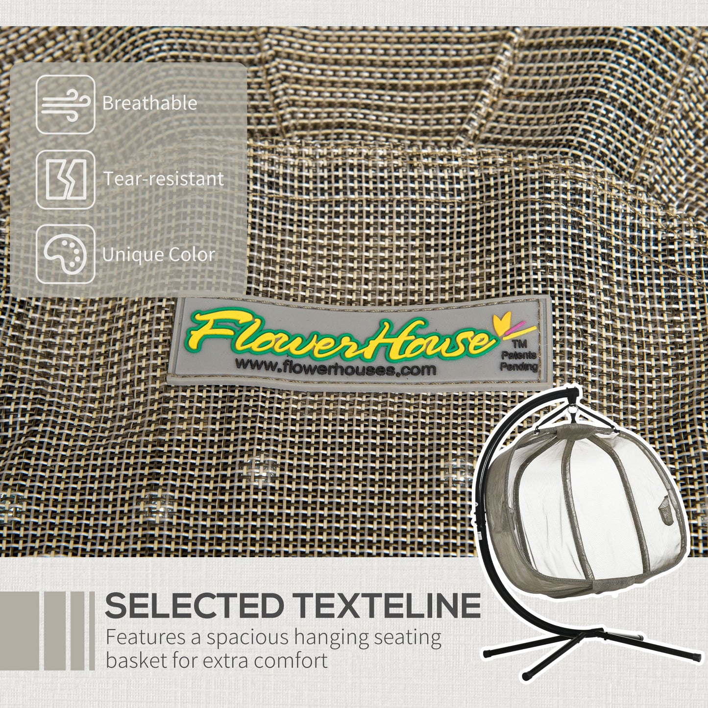 Outsunny Double Hanging Egg Chair 2 Seaters Swing Hammock Chair with Stand, Cushion and Folding Design, for Indoor and Outdoor, Brown