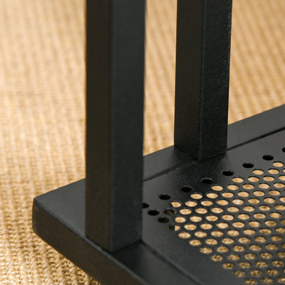 Mobile Sofa Side End Coffee Table C Shape Laptop Stand Metal Frame Rolling Castors Storage Wooden Trolley