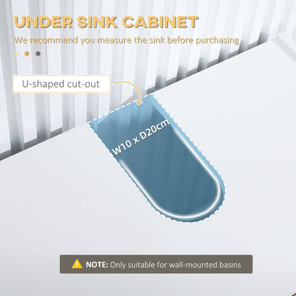 Kleankin Modern Bathroom Sink Cabinet, Floor Standing Under Sink Cabinet, Freestanding Storage Cupboard with Double Doors, White