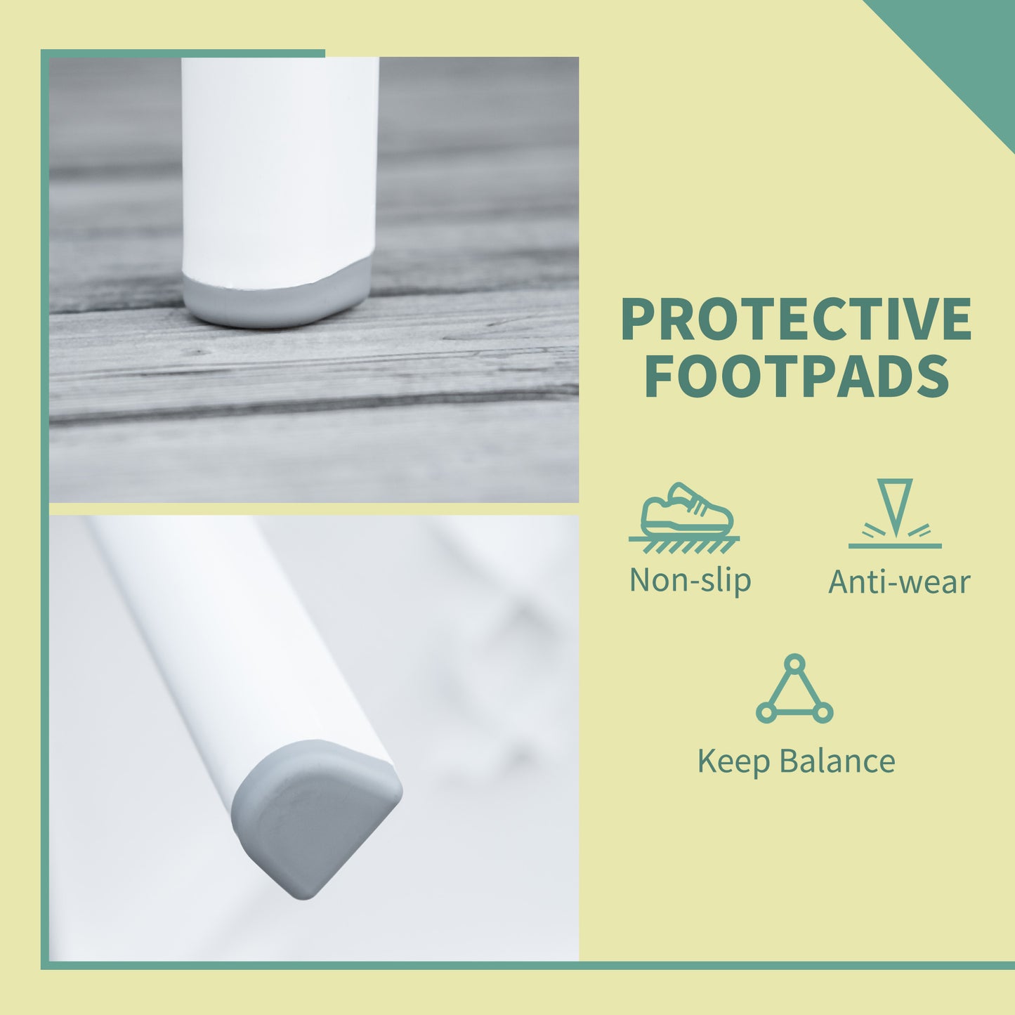 Outsunny 2 Piece Garden Furniture Set Outdoor Furniture Set Dining Table, 1 Lounge Chair and 1 Garden Side Table White