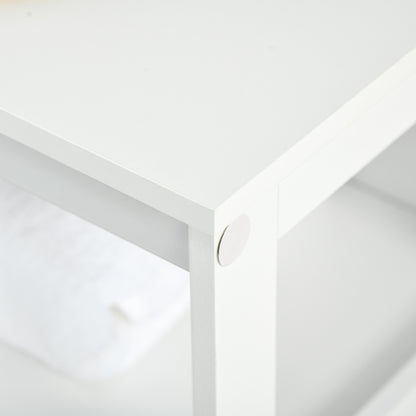 Kleankin Freestanding Bathroom Storage Cabinet Organizer Cupboard with Double Shutter Doors Wooden Furniture White