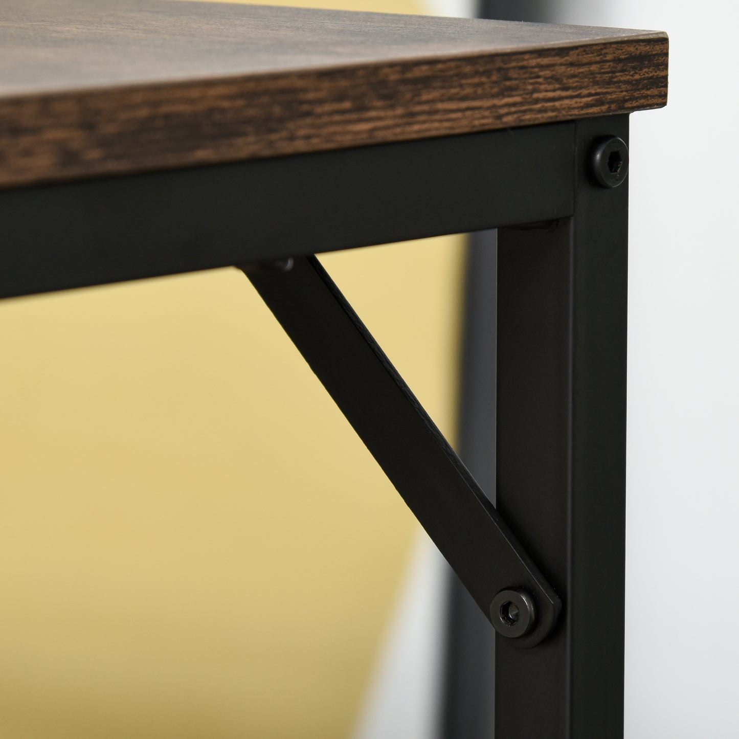 Industrial Rectangular Bar Table Set with 4 Stools for Dining Room, Kitchen, Dinette