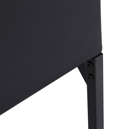 Modern Dining Chairs Upholstered Faux Leather Accent Chairs with Metal Legs for Kitchen, Set of 4, Black