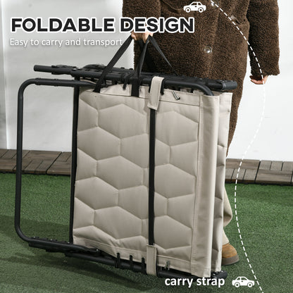 Outsunny Foldable Sun Lounger Set With 5-level Reclining Back, Outdoor Tanning Chair With Build-in Padded Seat, Side Pocket, Headrest - Khaki