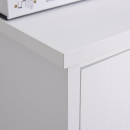 Accent Floor Storage Cabinet Kitchen Pantry with Adjustable Shelves and 2 Lower Doors, White
